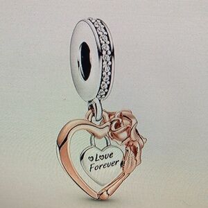 Pandora Rose Gold and Silver Heart Charm